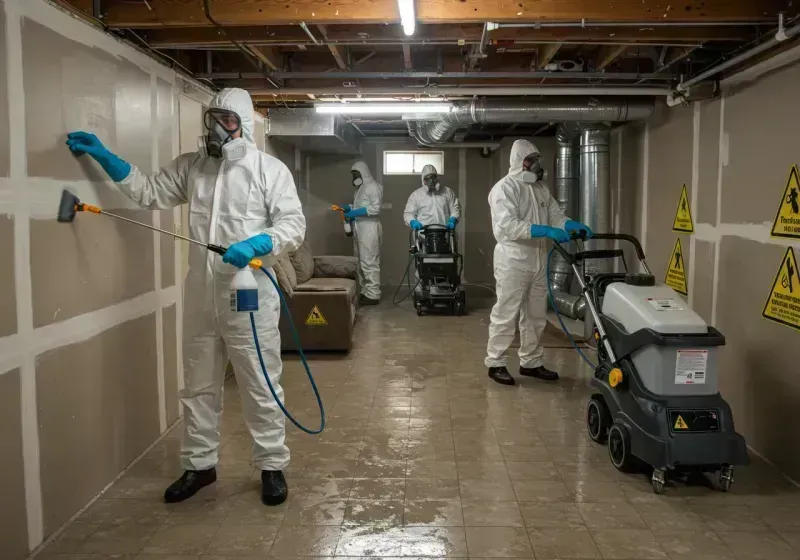 Basement Moisture Removal and Structural Drying process in White County, IL